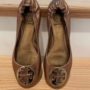 Tory Burch Bronze Ballet Flats size 6